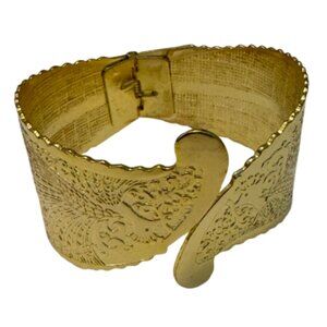 Golden Peacock Hinged Bracelet | Made in Egypt | NWT